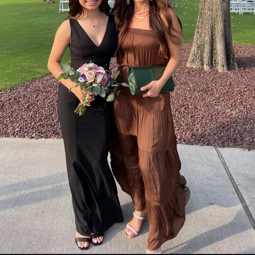 Evereve Strapless Chocolate Brown Dress